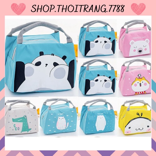 Túi Giữ Nhiệt🔥FREESHIP🔥Túi Đựng Cơm Giữ Nhiệt Đa Năng Hình Thú 3 Lớp Có Khoá Kéo Tiện Lợi 88218