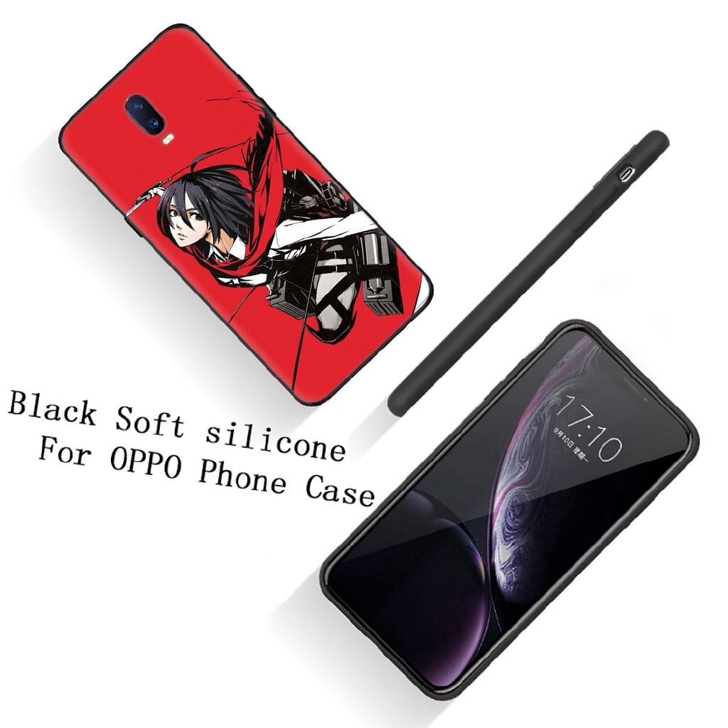 Ốp điện thoại silicon mềm viền đen hình anime Attack On Titan cho OPPO F11 R17 PRO F1PLUS A9 R9 R9S R15 A1K A5 A9 2020