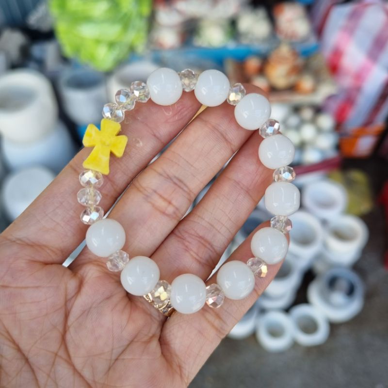 Vòng Tay Chuỗi Mân Côi 10 Hạt  M.Não Màu Xanh, Màu Vàng, Màu Tím, Màu Trắng