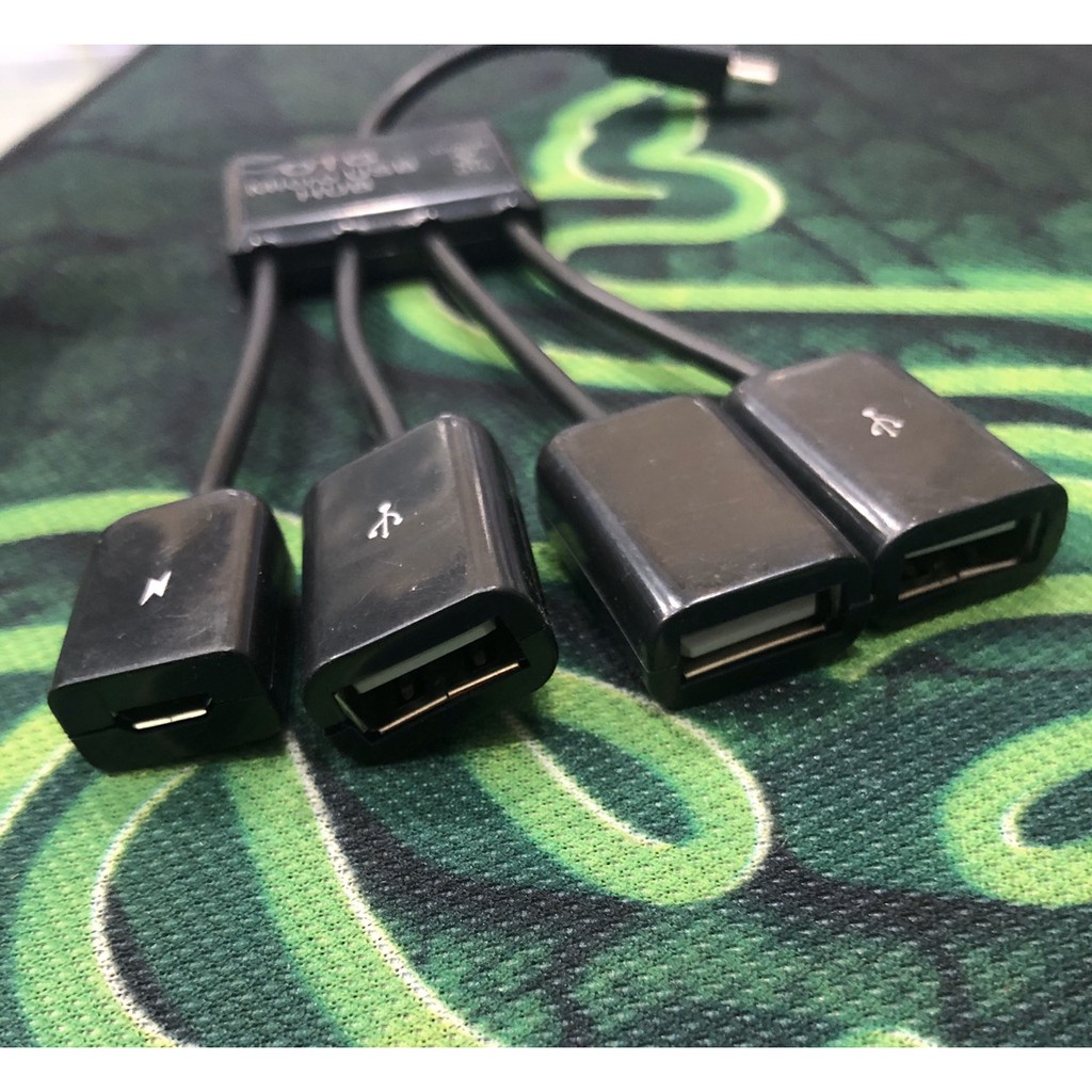 CÁP CHIA CỔNG OTG MICRO USB RA 3 CỔNG USB