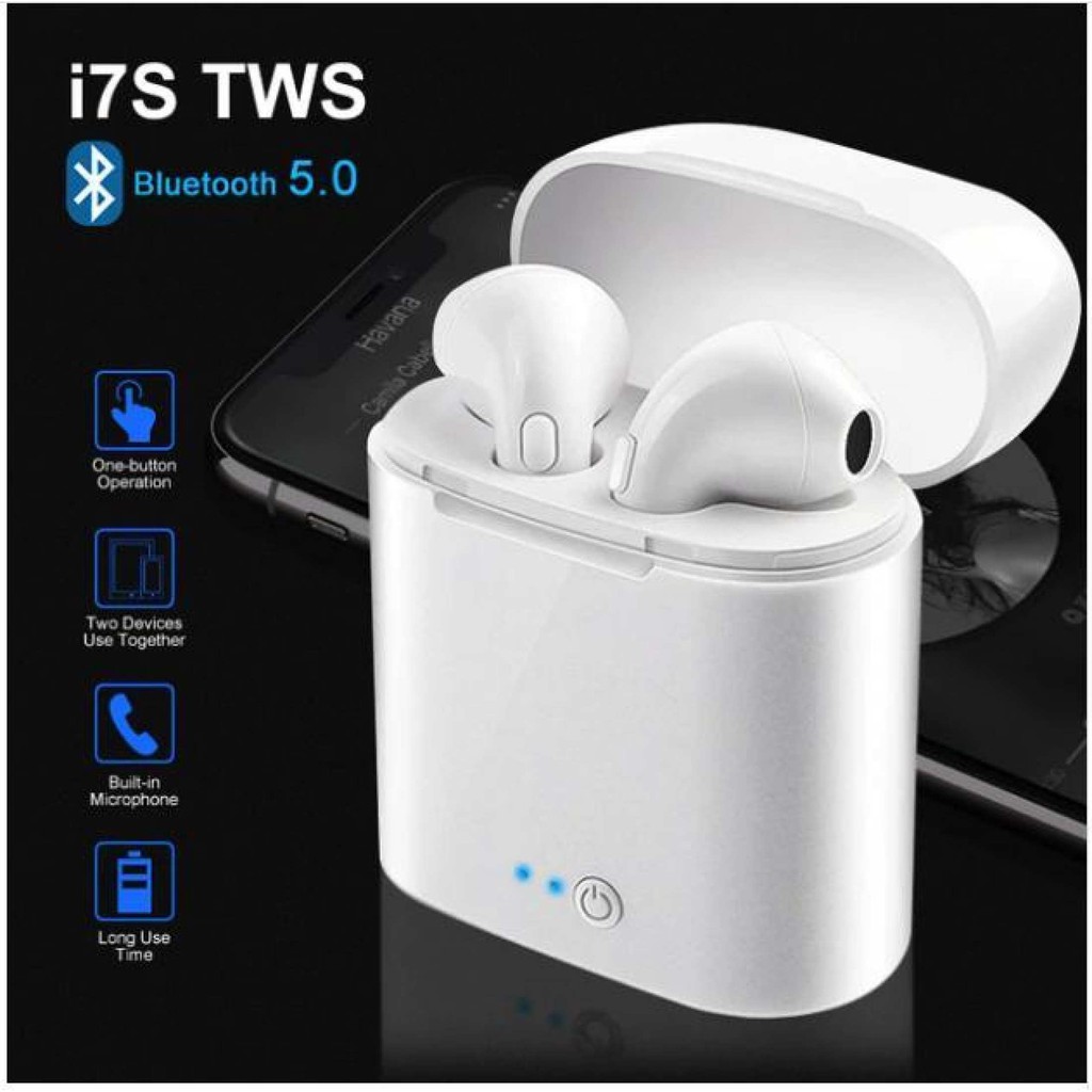 Tai nghe không dây kết nối Bluetooth I7S TWS thiết kế nhét tai mini dành cho điện thoại Android iPhone