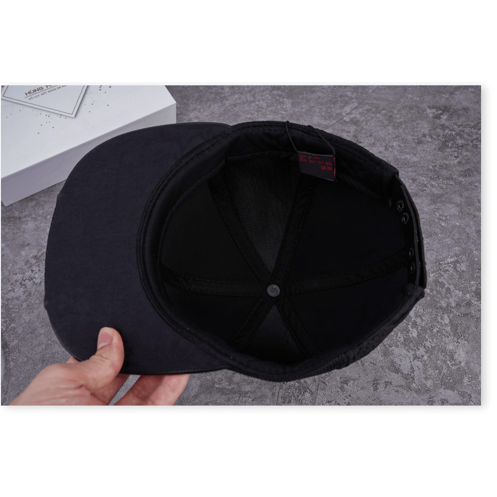 Nón Sơn Snapback Hoa Văn Đen mỏ ngang bằng phong cách hip hop / Nón Snapback Nón Sơn chính hãng