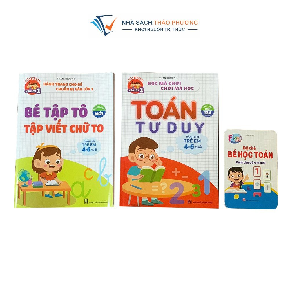 Sách - Toán tư duy, bé tập tô và Thẻ Flash card học toán