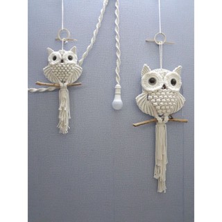 Cú mèo trang trí cú mèo macrame handmade