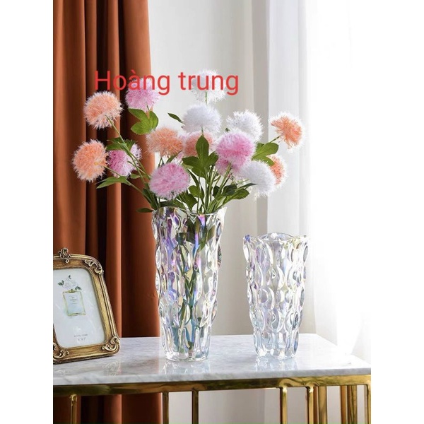 Lọ hoa thủy tinh pha lê cao cấp kiểu dáng bắc âu trang trí phòng khách
