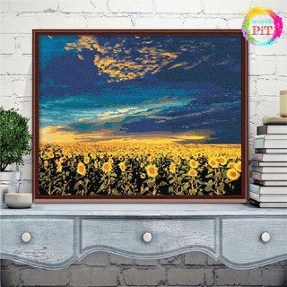 Tranh Tô Màu Theo Số - Tranh Sơn Dầu Số Hóa Tự Tô Cánh Đồng Hoa Hướng Dương