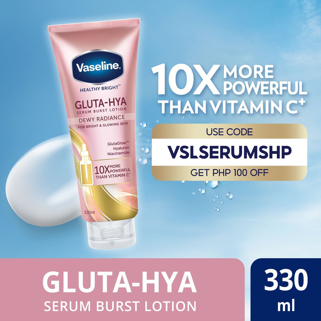 Sữa Dưỡng Thể Trắng Da Vaseline Gluta-Hya Serum Burst UV Lotion 10X 330ml