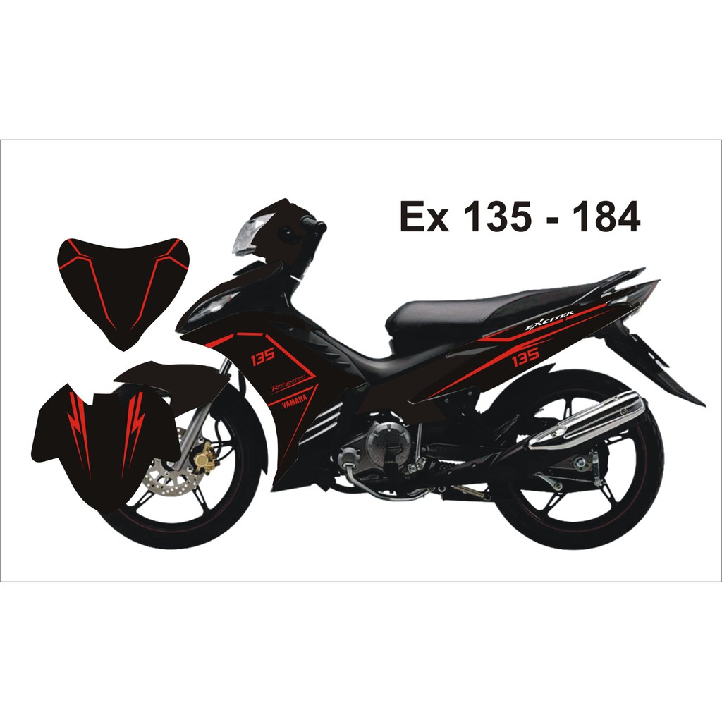 Tem Trùm Exciter 135 Đen Chỉ Đỏ