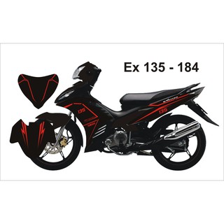 Tem Trùm Exciter 135 Đen Chỉ Đỏ