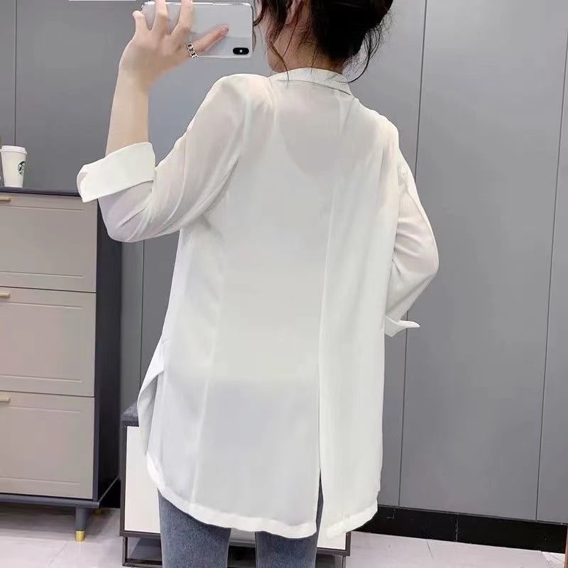 Áo khoác vest ba mảnh tay lửng thời trang công sở cho nữ 2021