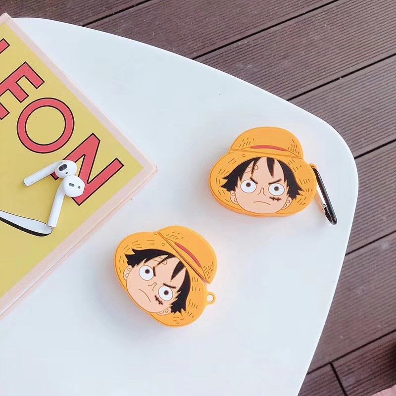 AirPods 1 2 Case Popular Japanese Anime ONE PIECE Cartoon Luffy Anti-drop Silicone wireless bluetooth earphone protective cover