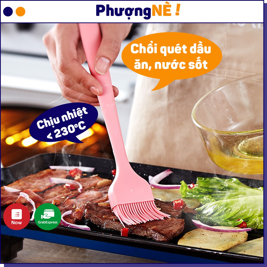 Chổi quét dầu ăn đúc liền, cọ quét dầu chịu nhiệt dùng để quét dầu ăn, nước sốt, nướng thịt BBQ