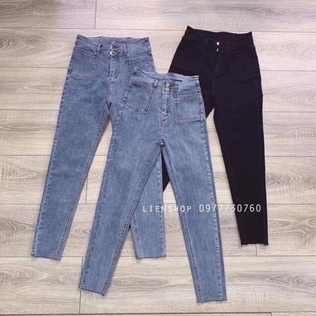 Quần jeans 2 cúc túi vuông tăng chiều cao ( HÀNG CHUYÊN ĐỔ SHOP)