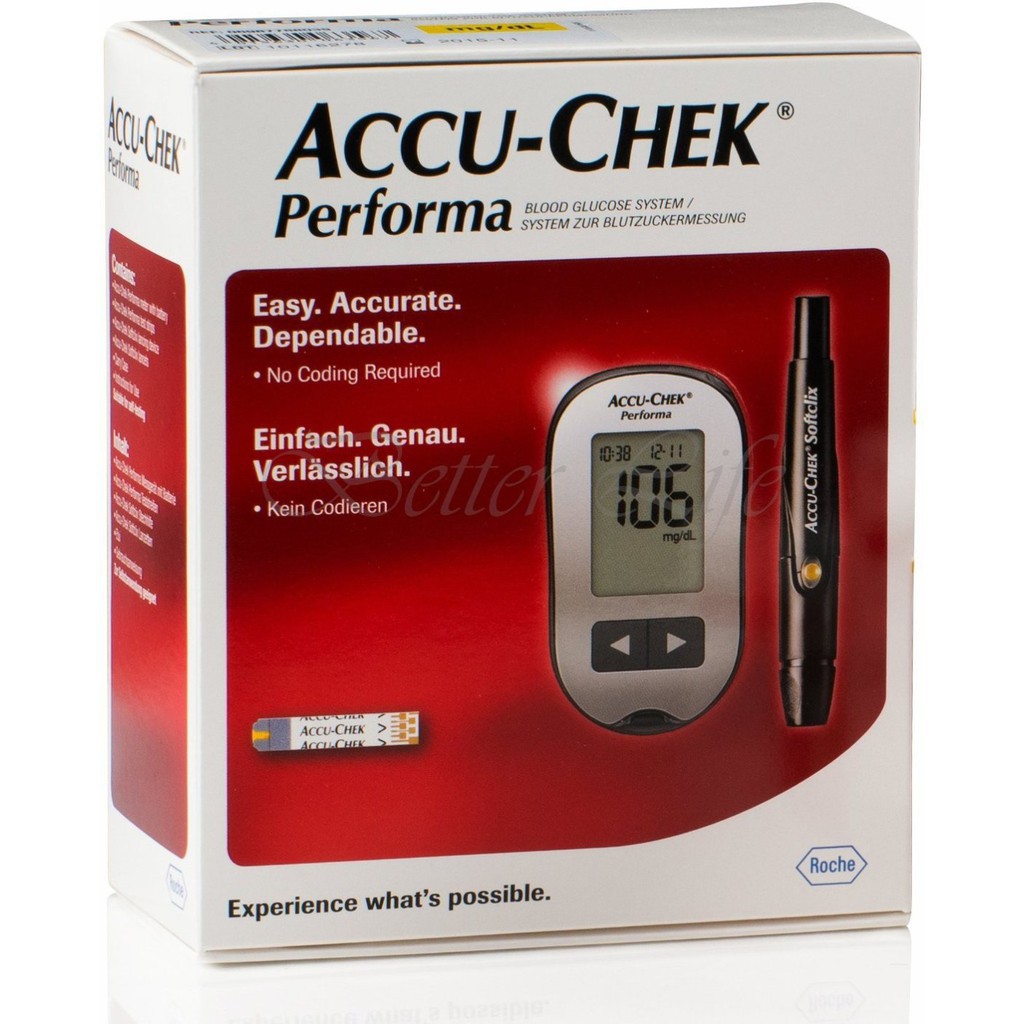 Máy đo đường huyết Accu-Chek Performa tặng hộp 10 que thử
