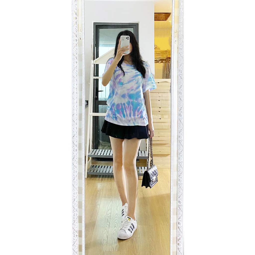 Áo thun nam/nữ cotton dáng suông loang màu hottrend Unisex đồng phục teambulding - bigsize 40-75KG