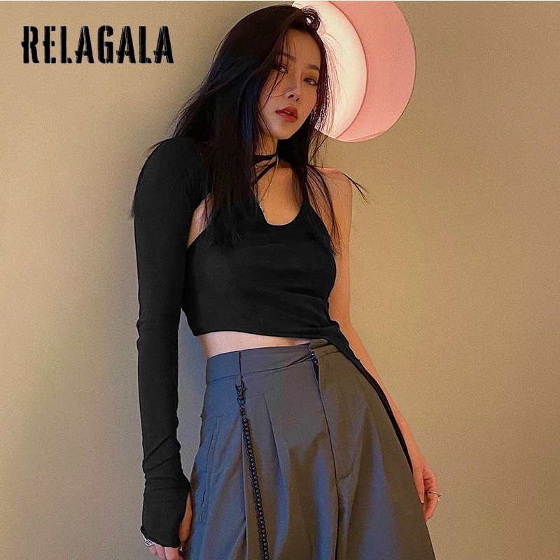 Áo Hai Dây Sát Nách Màu Trơn Phối Dây Buộc Thời Trang Mới Cho Nữ