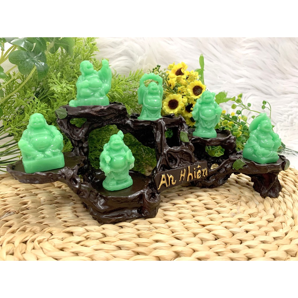 Bộ 6 Tượng Bồ Tát Di Lặc Hoan Hỉ kèm đế tượng 6 chân An Nhiên( Mẫu Mới 2021 ) | BigBuy360 - bigbuy360.vn