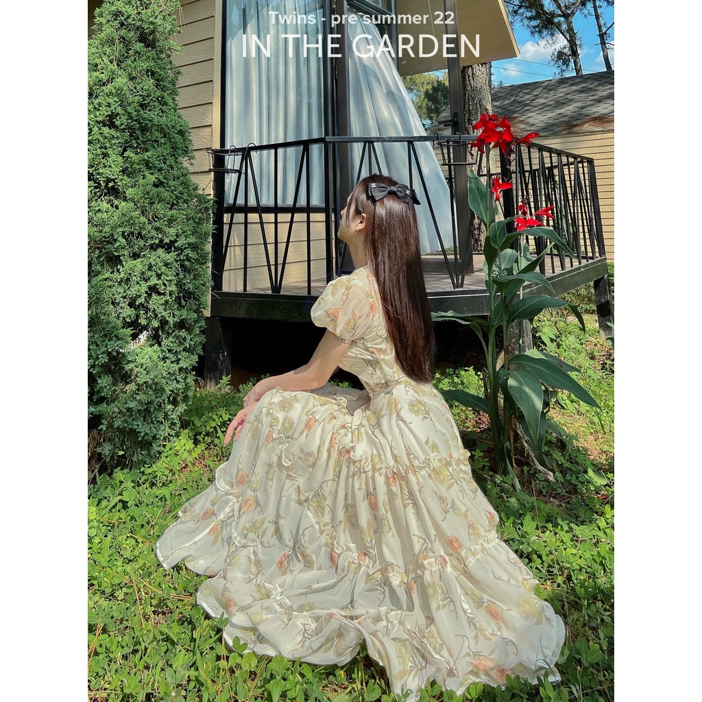 Đầm maxi hoa hồng xanh dài 120cm (𝒢𝓇ℯℯ𝓃 𝓇ℴ𝓈ℯ 𝓂𝒶𝓍𝒾 𝒹𝓇ℯ𝓈𝓈)