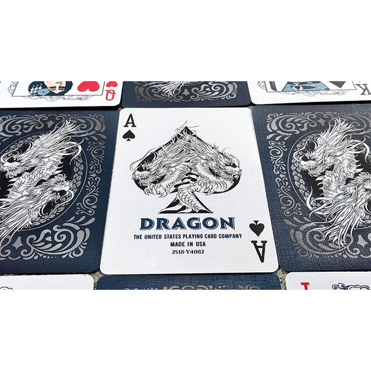 Bộ bài tây, bài ảo thuật Bicycle Dragon Playing Cards (Blue) by USPCC - Bài Mỹ - Hàng Chính Hãng