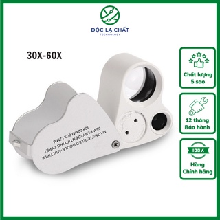 Kính lúp cầm tay có đèn mini với 2 thấu kính riêng biệt 30X-60X V2