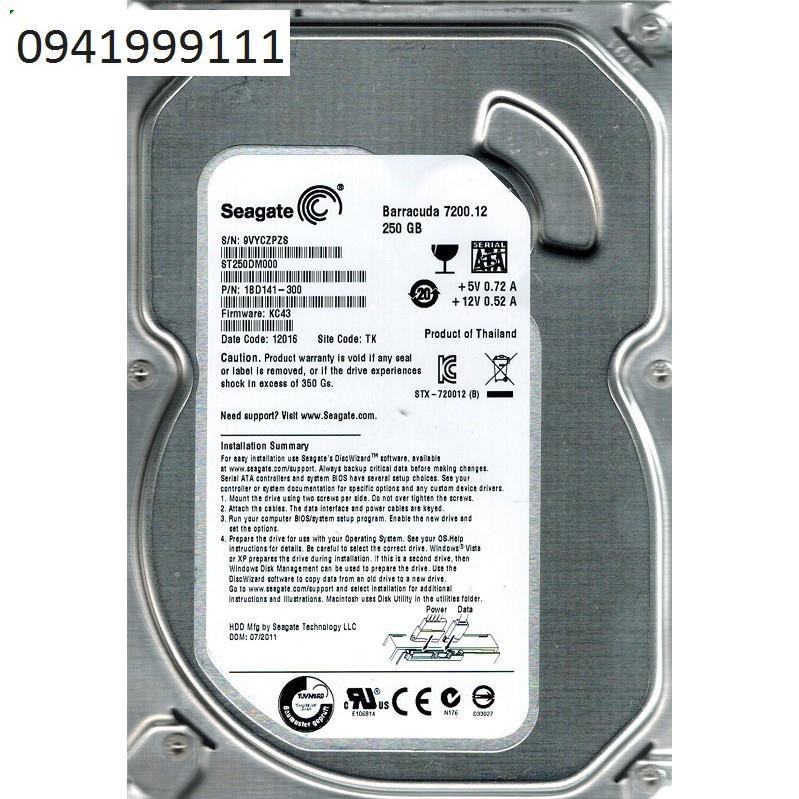 Ổ cứng gắn trong 250G 7200rpm for Desktop