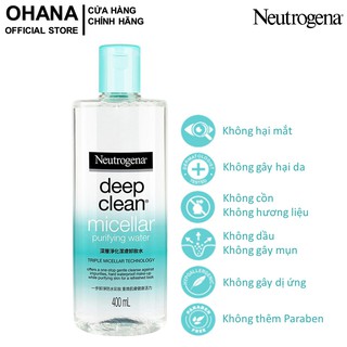 Nước Tẩy Trang Neutrogena Deep Clean Micellar Purifying Water 400ml