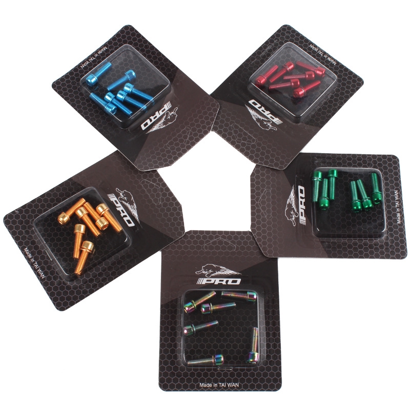 Muse07 Set 6 đinh vít M5*18MM nhiều màu mạ titan chuyên dụng cho tay lái cho xe đạp MTB