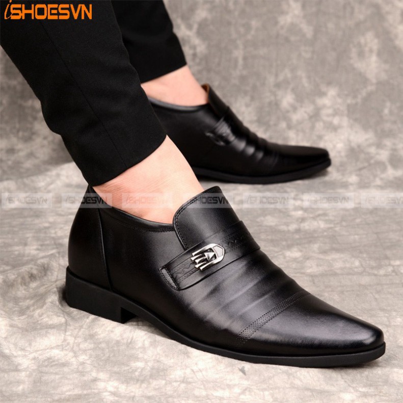 Giày da nam tăng chiều cao ISHOESVN IS249 - Giày lười công sở giày ishoes
