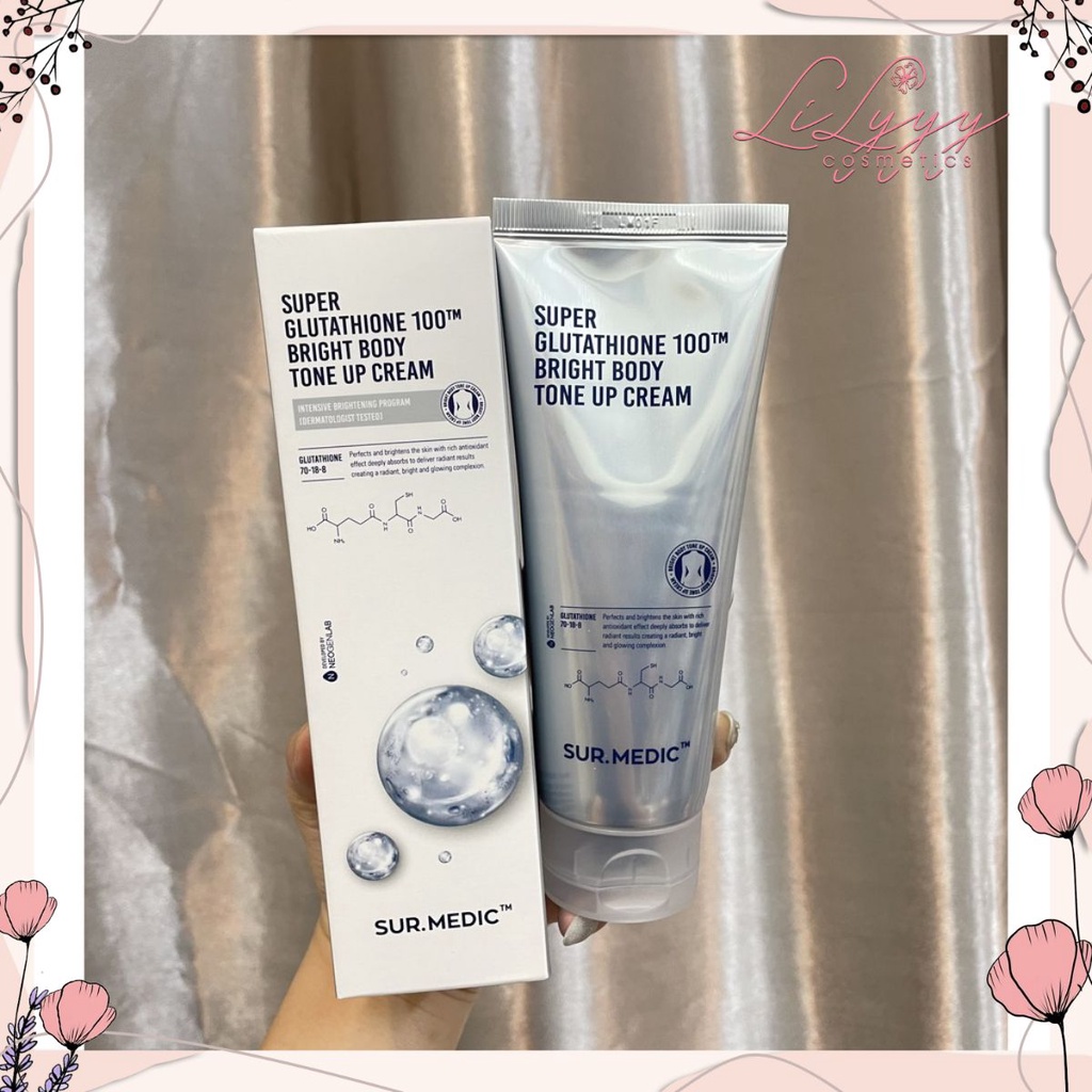 🔥 [ SIÊU HOT ] Kem Dưỡng Trắng Da Toàn Thân Sur Medic Super Glutathione 100 Bright BODY Tone Up Crea