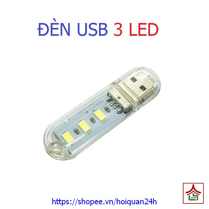 Đèn Led Siêu Sáng Cắm Nguồn USB Trắng Vàng 3 Bóng 8 Bóng 24 Bóng Led Cao Cấp
