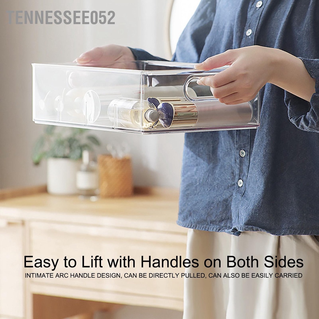 [Hàng Sẵn] Hộp đựng đồ ngăn kéo để bàn trong suốt có thể xếp chồng lên nhau đa chức năng 3/6L【Tennessee052】