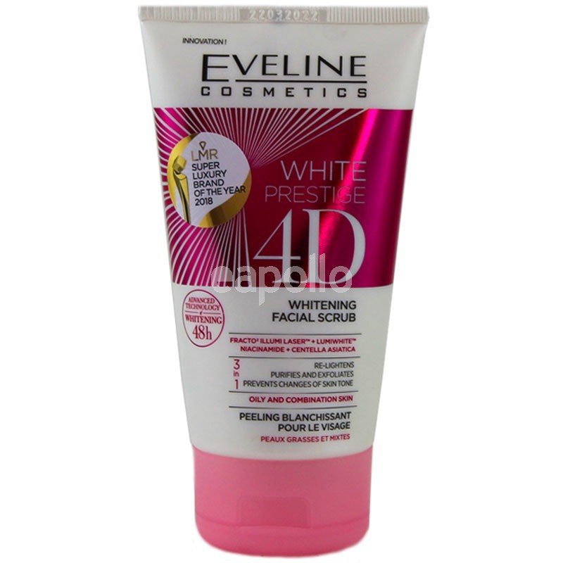 Gel tẩy da chết trắng da EVELINE white prestige 4d 150ml