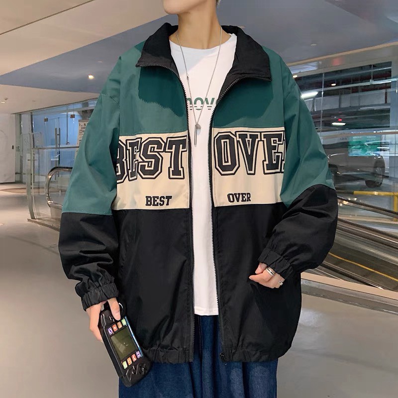 Áo Khoác Nam  Phối Ba Màu Cổ Bẻ Thời Trang Best Over Thời Trang Phong Cách Mới