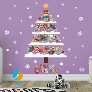 Miếng dán trang trí giáng sinh hình cây thông Noel sáng tạo