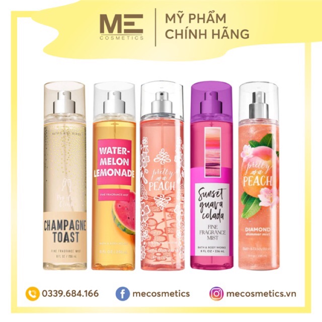 Xịt Body Hương Nước Hoa  Bath & Body Works