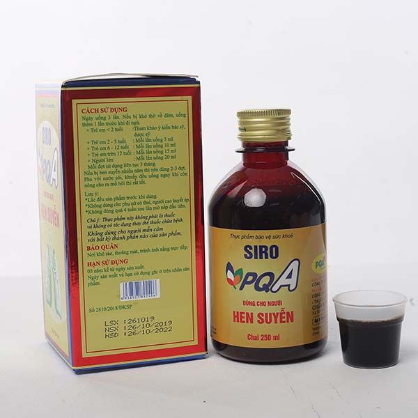 Siro PQA Hen suyễn, dùng cho người hen suyễn- Chai 250ml