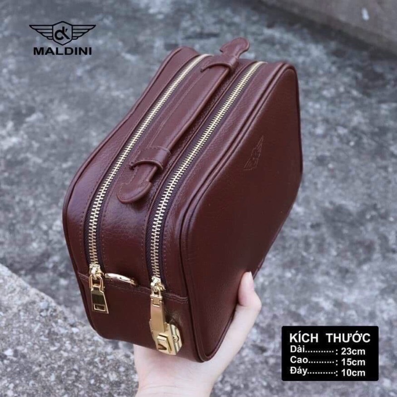 Túi golf cầm tay nam nữ da bò thật có khoá số an toàn