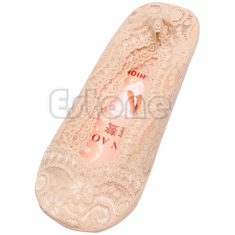 XIXI Vớ cotton phối ren cổ thấp chống trượt thời trang cho nữ