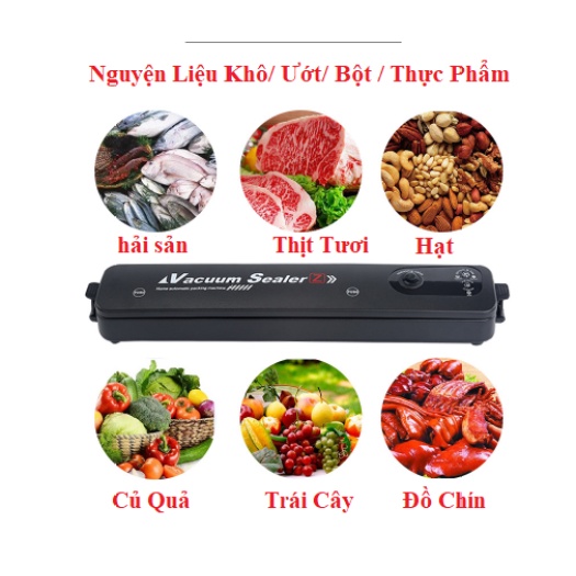 Máy hút chân không thực phẩm Vacuum Sealer - Tặng 10 túi hút dùng cho gia đình hút siêu khỏe hết khí