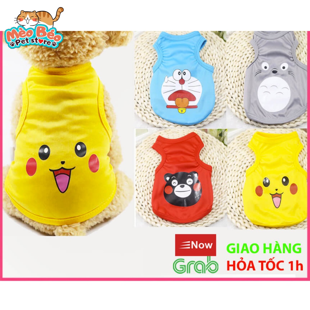 Áo hè chó mèo thú cưng - ba lỗ cotton co giãn thoáng mát