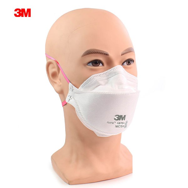 Khẩu trang 3M chính hãng, tiêu chuẩn N95 FDA, 3M 1870 Dây đeo qua đầu, đẹp, vải kháng khuẩn, màu trắng 4d, dùng cho y tế