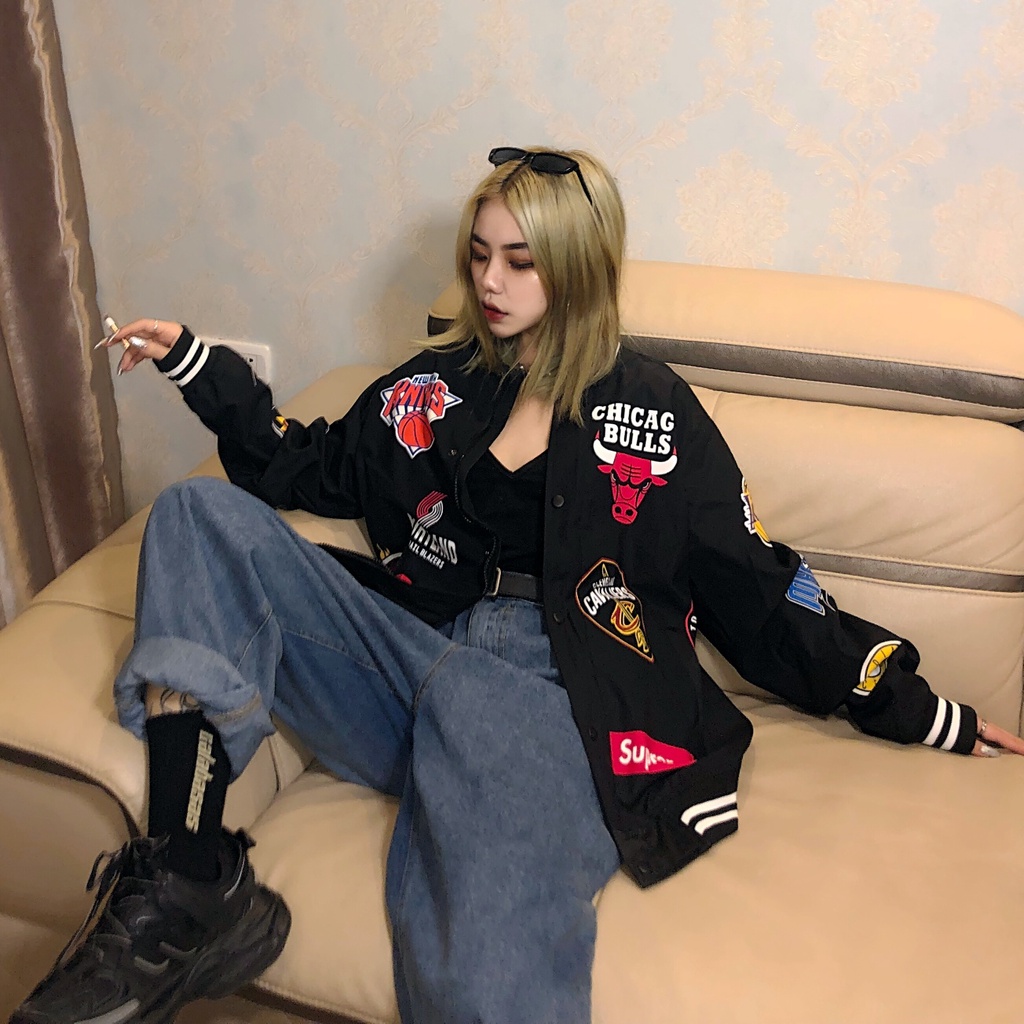 Áo khoác bóng chày Supreme 18SS X NBA X NIKE