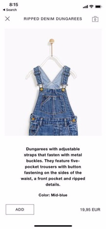 Quần bò yếm zara