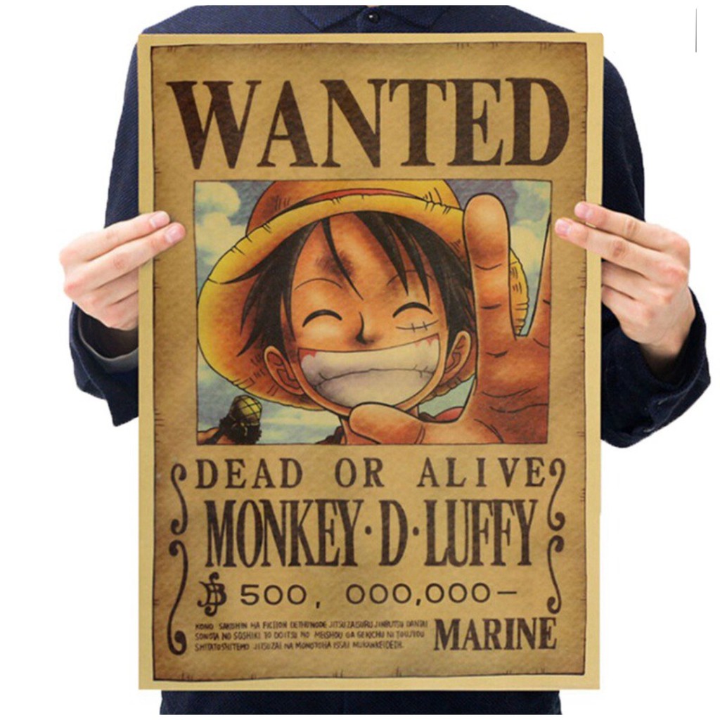 Poster truy nã, Áp phích trang trí dành cho fan truyện One Piece - Giấy bìa dầy dặn - Hàng LOẠI 1 1107