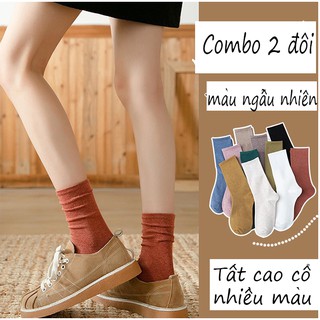 Combo 2 đôi tất cao cổ nhiều màu
