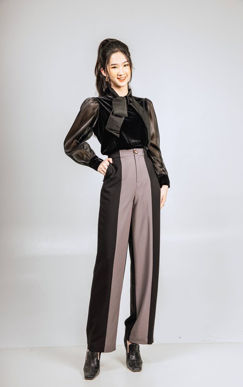 CCHAT Quần phối 2 màu ghi đen | BigBuy360 - bigbuy360.vn