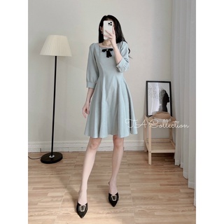Đầm nhung tăm nơ đen