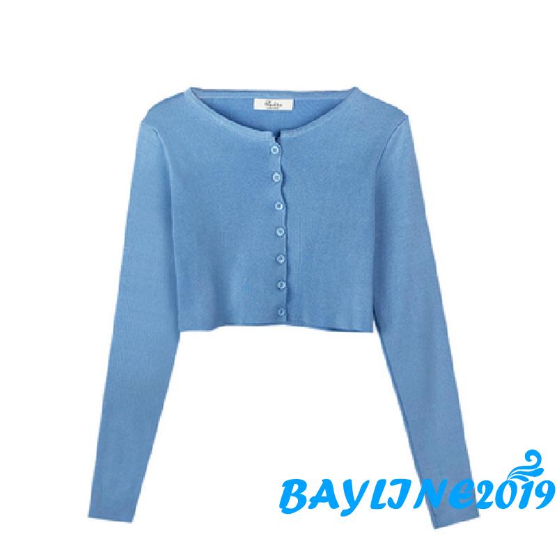 Áo Khoác Cardigan Dệt Kim Màu Trơn Phong Cách Thời Trang Cho Nữ