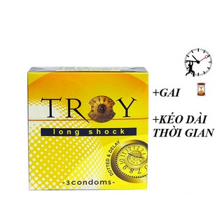 Combo 3 Hộp Bao Cao Su Troy Long Shock 1 hộp/3 cái made in MALAYXIA