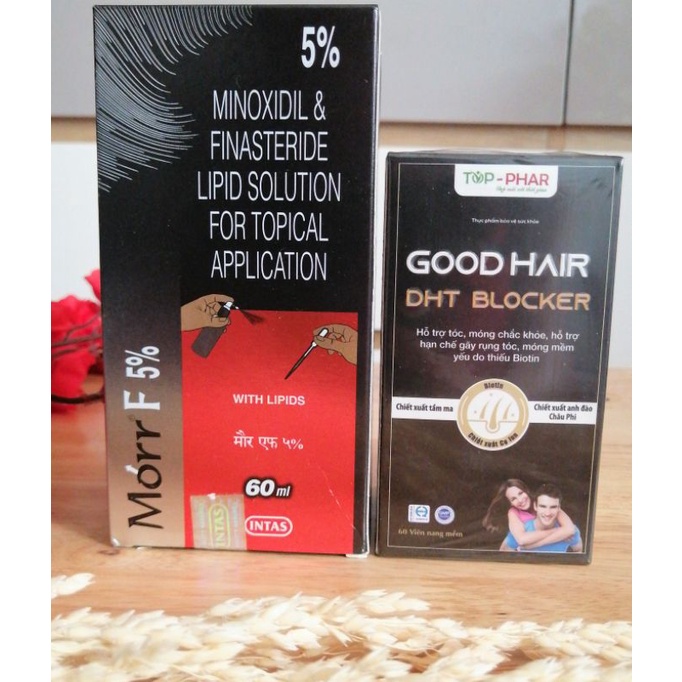 Combo Hỗ Trợ Mọc Tóc Hói Nhanh Morr F5 + DHT Blocker Good Hair